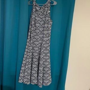 Navy and white dress